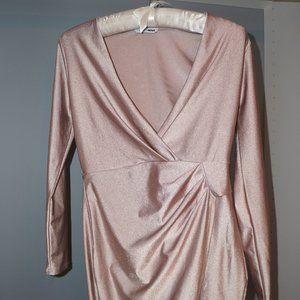 Fashion Nova Longsleeve Mauve Shimmer Dress